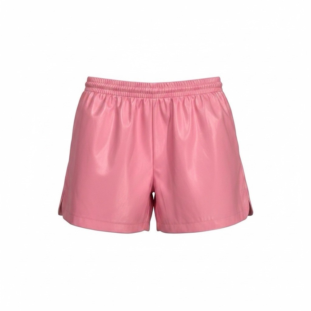 Pink Entro Faux Leather Shorts Lrg/Elastic Waist/Vacation/Elevated Casual/Dressy